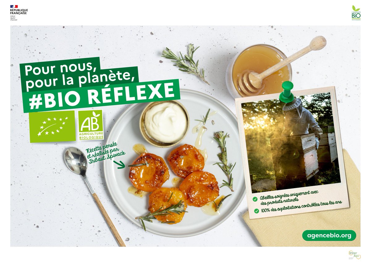 agence_bio's tweet image. 🍯De bons fruits et du délicieux miel #bio... Mais que nous prépare Thibaut Spiwack, ambassadeur de la campagne nationale Agence BIO, pour la prochaine recette #BIORÉFLEXE ?🤔 
👉Avec #INTERAPI, choisir du miel bio, c&apos;est développer ensemble la filière apicole française.