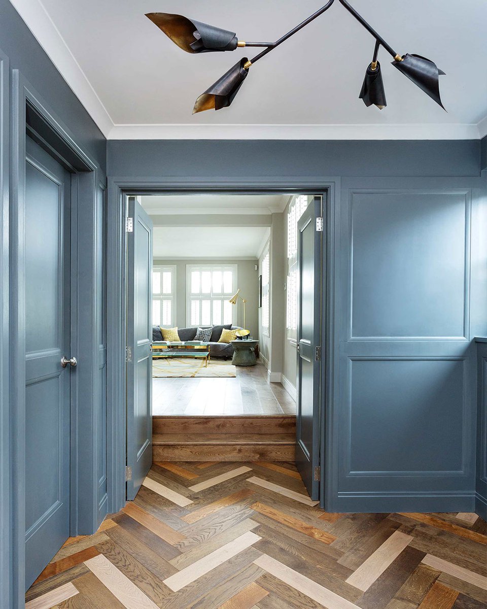 Zulufish's tweet photo. This property went throught a complete transformation as you now enter a beautiful muted blue panelled hallway centrally located creating a visual flow throughout the house and with all rooms leading off this area #interrior #fullrefurb #decor https://t.co/ff683rPE9E https://t.co/3eMoiEHbFI