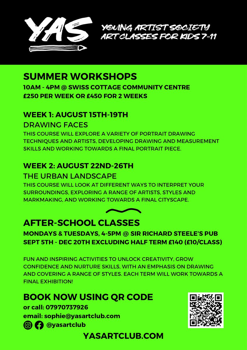 Art #SunmerCamps and #AfterSchoolClubs in #NW3 perfect for families from @VillagePrep @AbacusBelsize @PrimroseHillSch @SarumHall @thehallschool @FleetPrimary @HampsteadParoch @FitzjohnsNW3 @StChrisNW3 @GospelOakSchool 

Develop your artistic skills + creative thinking + have FUN!