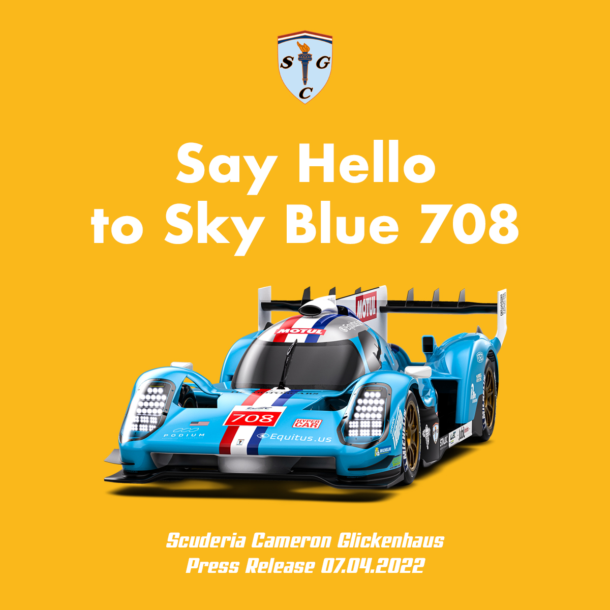 GlickenhausCo's tweet photo. Say Hello to Sky Blue 708!

↘️ Click the link below to read the press release and see more photos of the new Sky Blue 708!
https://t.co/JkvbdIENoS 

#glickenhaus #scg #708 #scg007lmh #skyblue #hyperforever https://t.co/u7wbLnYQaA