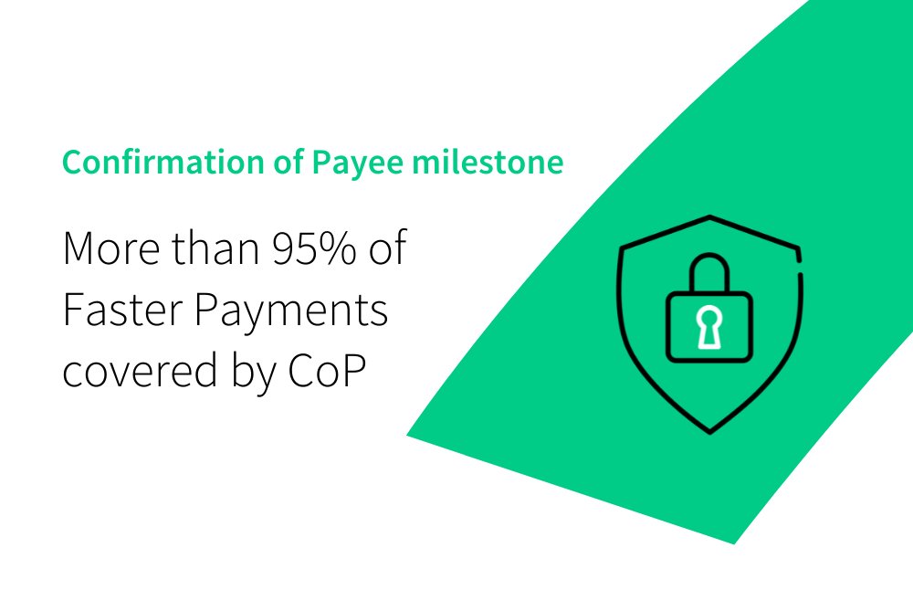 WeArePayUK's tweet photo. Despite missing out on a prize at Friday’s 2022 PayTech Awards, we are delighted to announce that our industry leading, multi-awarding winning #confirmationofpayee is now available via more than 50 organisations, providing coverage of over 95% of Faster Payments processed #cop https://t.co/IoROYdhDYx