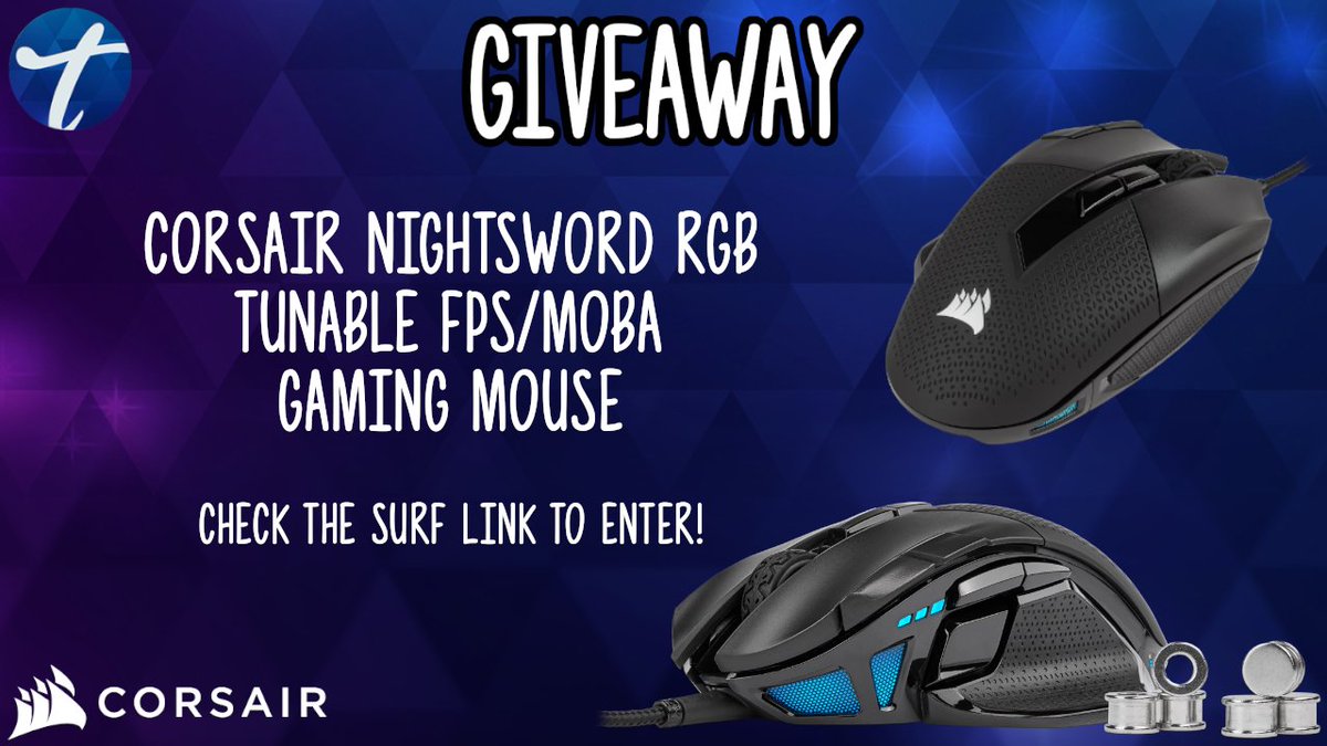 🎉 GIVEAWAY TIME! 🎉
With precise weight calibration, tunable weight system and total sensitivity customisation, you can calibrate and tune your perfect mouse with the Corsair Nightsword!

giveaways.joinsurf.com/tashnarr/night… #ad #Sponsored