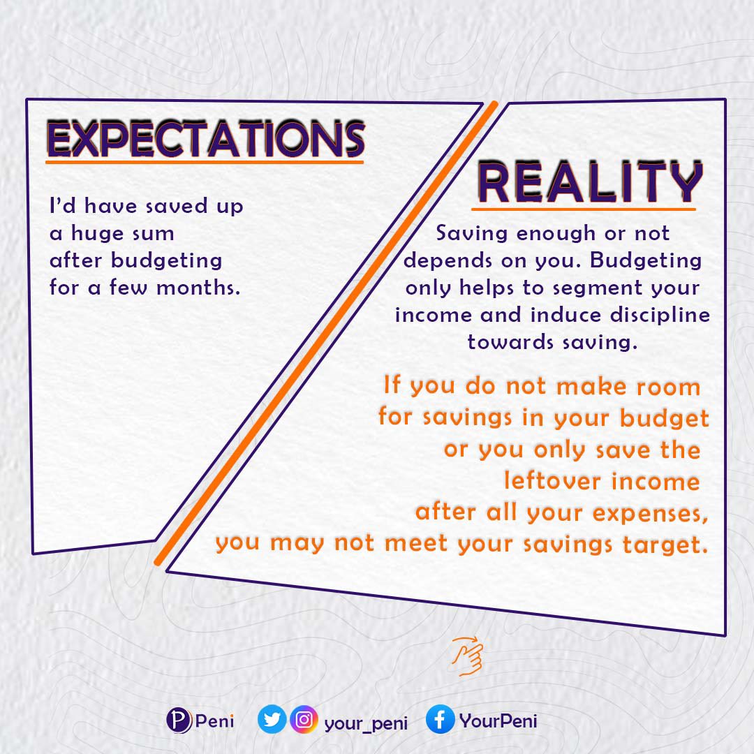 Your_Peni's tweet photo. A lot of people have expectations when it comes to budgeting and most times, they get disappointed and give up when these expectations aren’t met 😢

Educate yourself and have the right mindset, that is the only way to budget effectively.👌

#ynab #peni #yourpeni #startup https://t.co/1y1lQCq28Y
