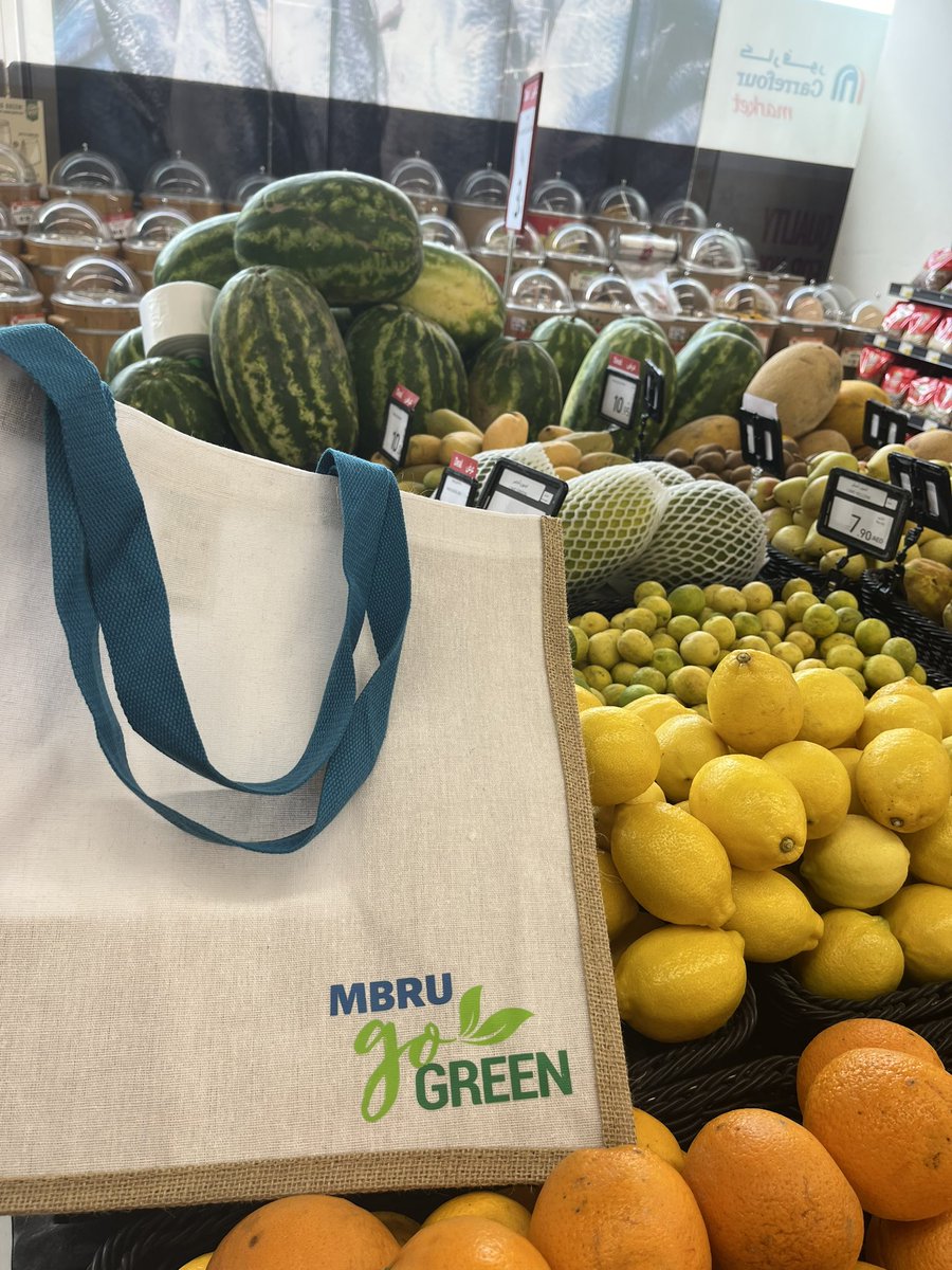 Couldn’t help but go grocery  shopping. Switching to a  greener alternative with MBRU Go Green initiative. Let’s work  together  in creating awareness through these trendy reusable bags #MBRUGOGREEN #MBRU #ecowarrior