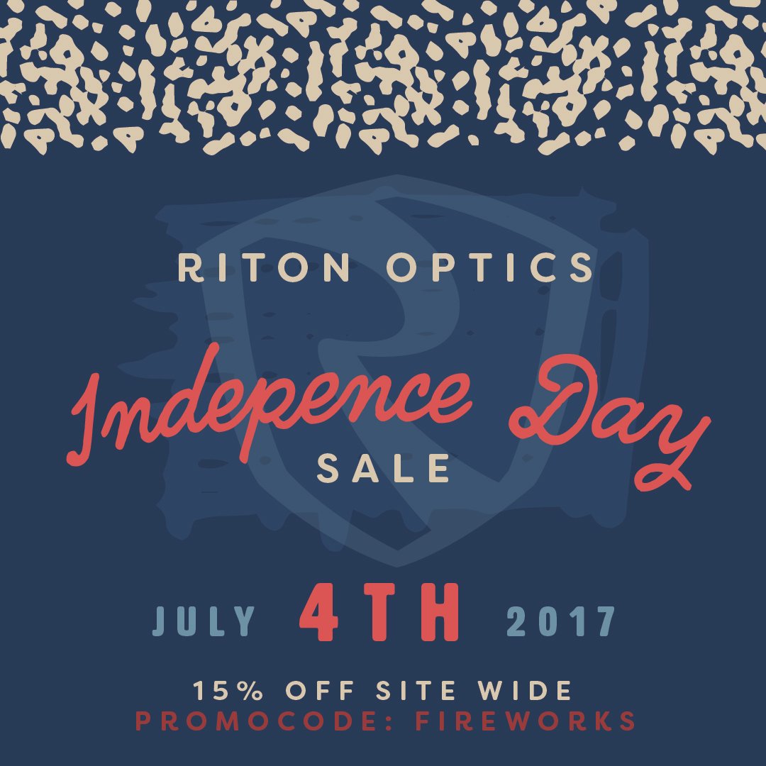 ritonoptics's tweet photo. Don't miss out on Our Independence Day Sale!  

15% off site-wide at https://t.co/205hdBu1E2
Free Riton 1"/30mm QD Mount

Use promo code: FIREWORKS at Checkout.

#riton #ritonoptics #independenceday #fourthofjuly #fourthofjulysale #sale #optics #opticssale https://t.co/O7EQlCvM4o