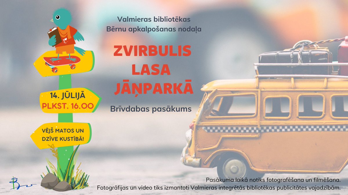 Tiekamies 14. jūlijā 16.00 Jāņparkā! Vairāk: ieej.lv/ZvirbulisLasa