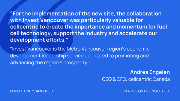 Invest_Van's tweet image. Congratulations to our colleagues at #cellcentric for opening a new location in the Riverbend Business Park in the @CityofBurnaby.

A joint venture of Daimler Truck AG and the Volvo Group, they develop, produce and commercialize #fuelcell systems.

#cleantransportationmonth
