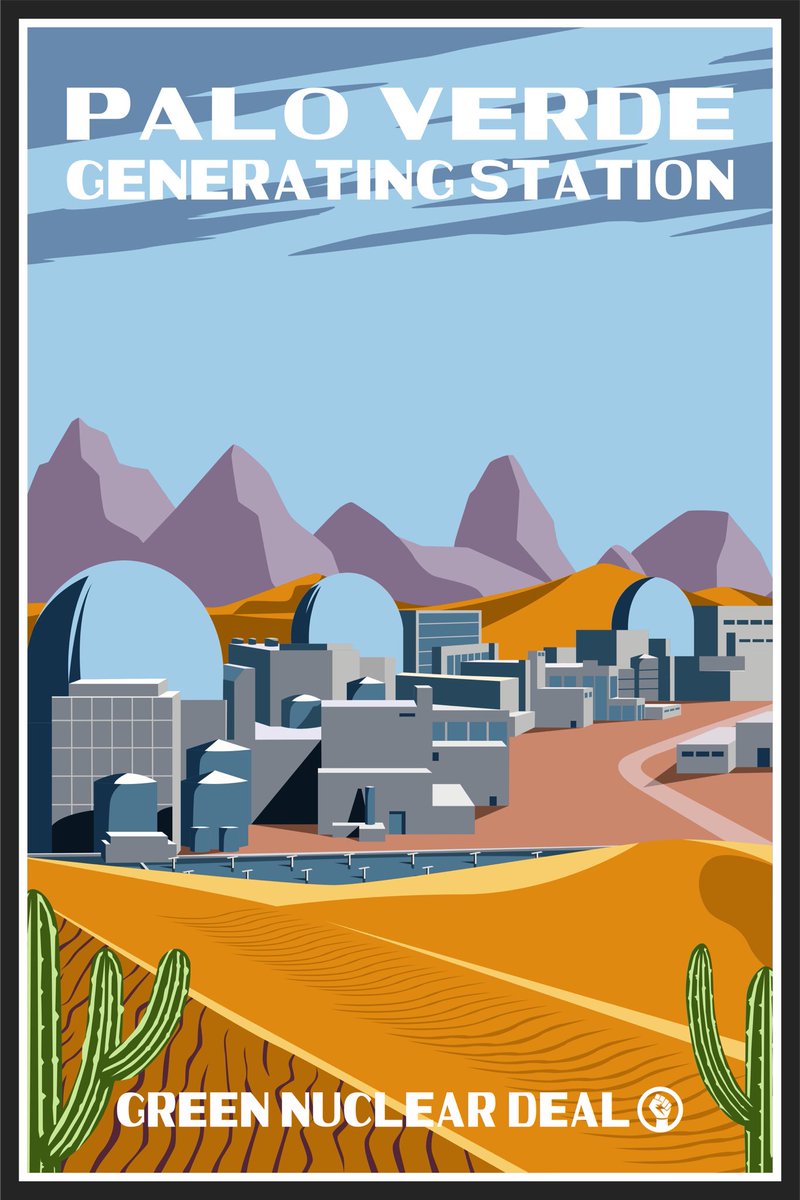Speaking of honoring past achievements, seems like a pretty good day to drop two new posters! 

Let’s start with Palo Verde, America’s largest operational nuclear station. Cranking out clean power in the middle of the Arizona desert ☀️