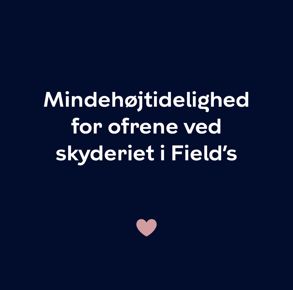 Kære alle. Lad os samles, stå sammen og mindes ofrene fra tragedien i Fields ved en mindeceremoni i morgen tirsdag d. 5. juli kl. 20.00. På Ørestads Boulevard ved Fields. Nærmere program følger. <a href="/koebenhavner/">Københavns Kommune</a> #dkpol