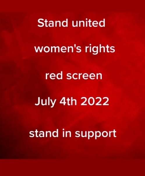 NurseMom5AB's tweet image. United we stand.
Until we are all free, none of us are free.
#RedScreen for #Solidarity
#WomensRightsAreHumanRights 
#AnyoneWithAUterus
#RoeVsWade 
#AbortionIsHealthcare