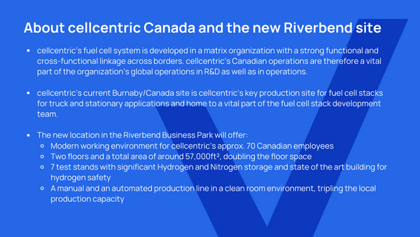 Invest_Van's tweet image. Congratulations to our colleagues at #cellcentric for opening a new location in the Riverbend Business Park in the @CityofBurnaby.

A joint venture of Daimler Truck AG and the Volvo Group, they develop, produce and commercialize #fuelcell systems.

#cleantransportationmonth