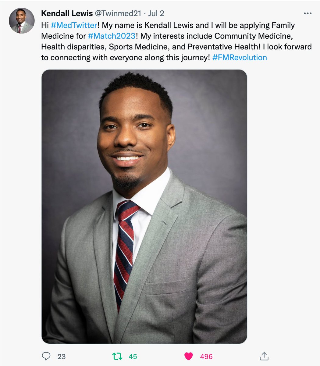 When I saw these two tweets, I did a double take. And then I just thought abt how much these two need to be celebrated. We love to see it! Good luck, future Drs. Kyle & Kendall Lewis! #Medtwitter is excited to see where you take ur careers! #blackmeninmedicine #FMrevolution