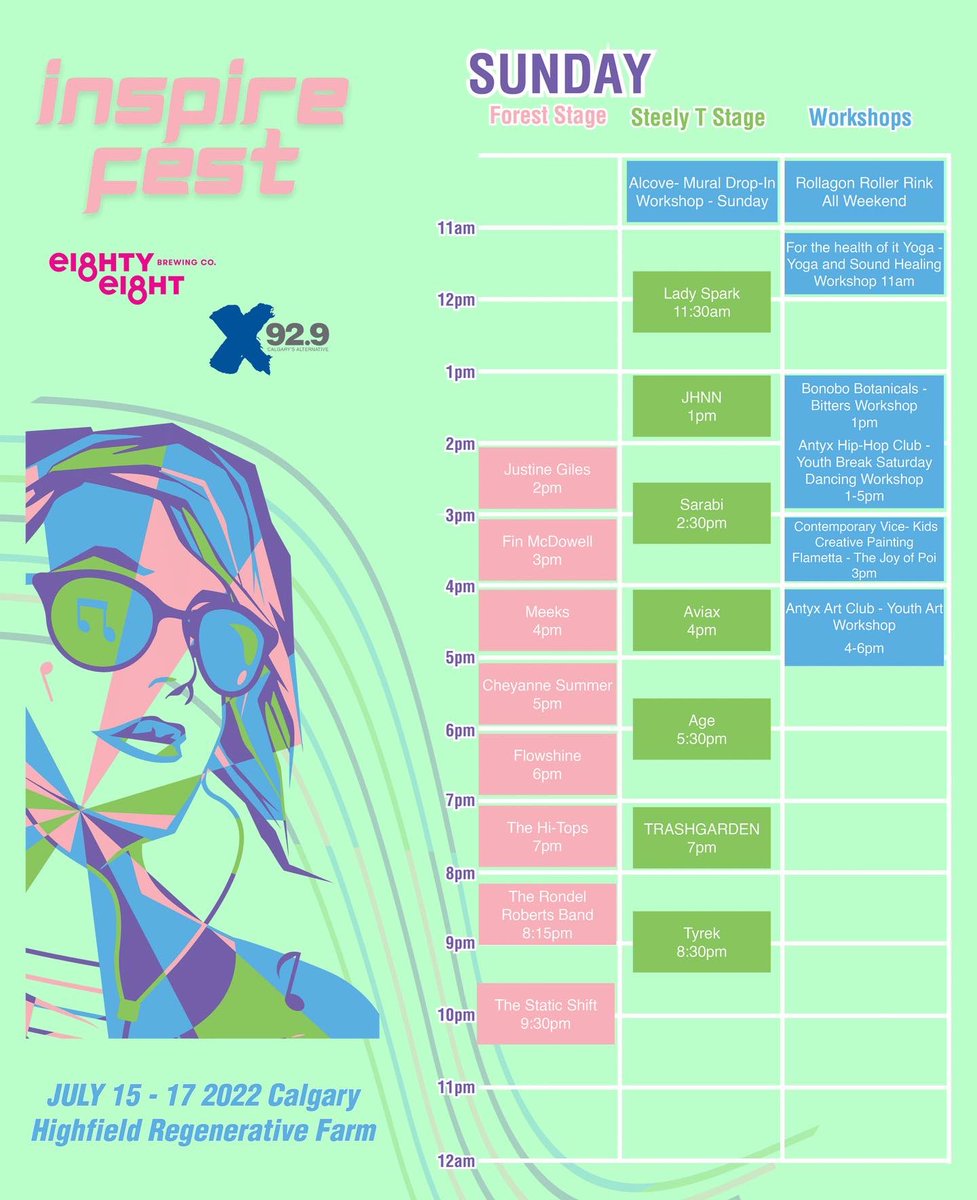 Our official Sunday lineup is here😍🔥 

Tickets on sale at inspirefest.ca get them now before they are gone!

#inspirefest #inspirefestyyc #inspirefest22 #inspirefest2022 #yyc #calgary #x929