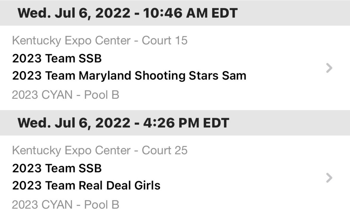 Come check out TEAM SSB 2023 at <a href="/TFNsRun4Roses/">TFN's Run 4 Roses</a> ‼️💯@CoachKD_UNF <a href="/TAMUCoachNew/">Chelsea Newton</a> @CoachDGSU <a href="/Jiggaman315John/">john johnson</a> <a href="/CoachD_/">Coach D.</a> <a href="/CoachBrookeFSU/">Brooke Wyckoff</a> <a href="/Chester_Nichols/">Chester Nichols</a> <a href="/PBevBallNPrep/">Prentice Beverly</a> <a href="/CoachAGHoward/">Anita P. Howard</a> <a href="/dawnstaley/">dawnstaley</a> <a href="/SoSky_Elite/">SOUTHERN SKY ELITE</a> @NGUCoachLong <a href="/YolettMcCuin/">Coach Yo</a> <a href="/CoachCurry/">Coach Kristy Curry</a> <a href="/WorldExposureWB/">World Exposure Report Women’s Basketball</a>