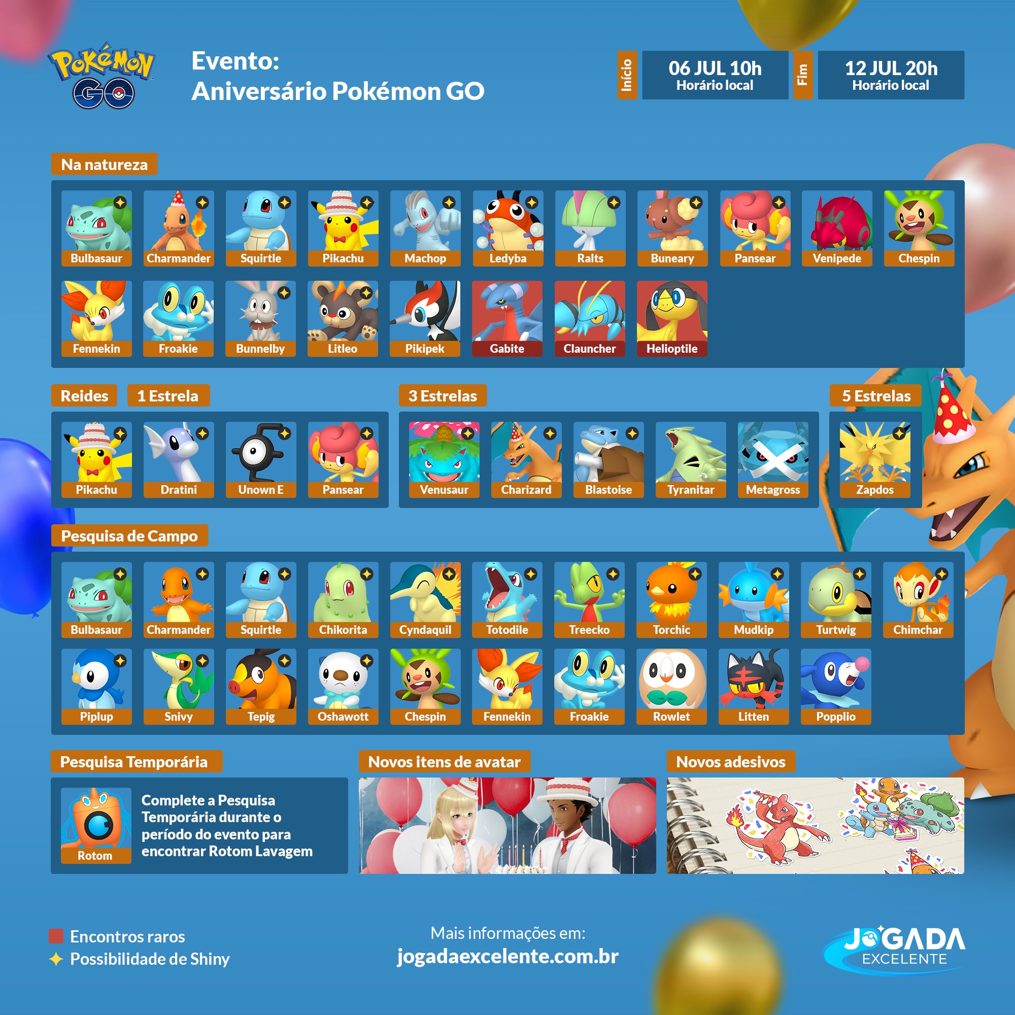 Jogada Excelente on X: Chefes de Reide disponíveis com o início do Evento  Festas do Pokémon GO 2019.  / X