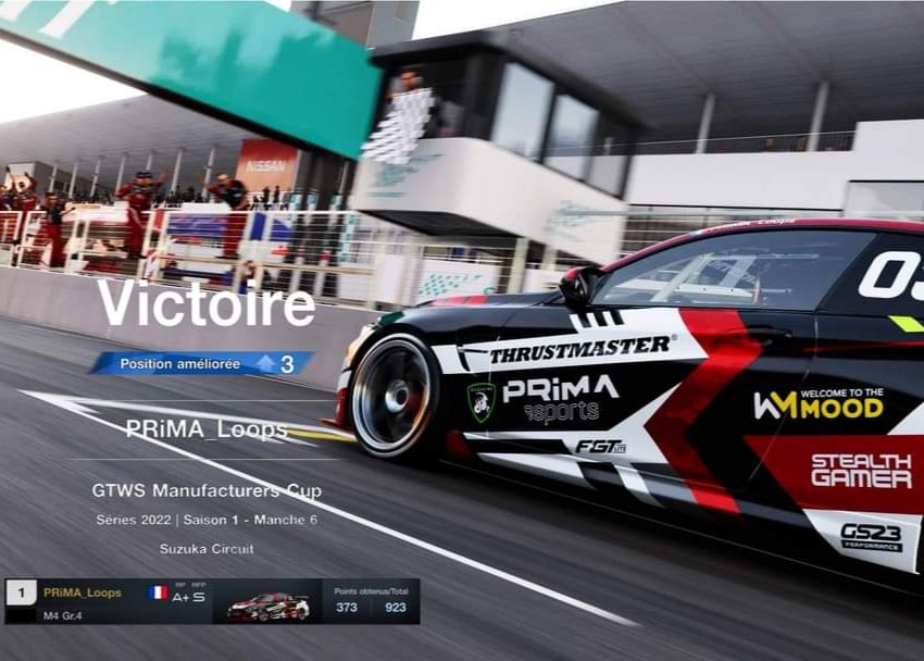 PRiMA_Loops's tweet photo. GTWS Saison 1 Manche 6
P4 ->P1 -- 373pts
M4 Gr4 - Suzuka
@PrimaEsports #gtws #manufacturer
YouTube : https://t.co/Gr6Ggud13p https://t.co/DwwcwTC3Tq