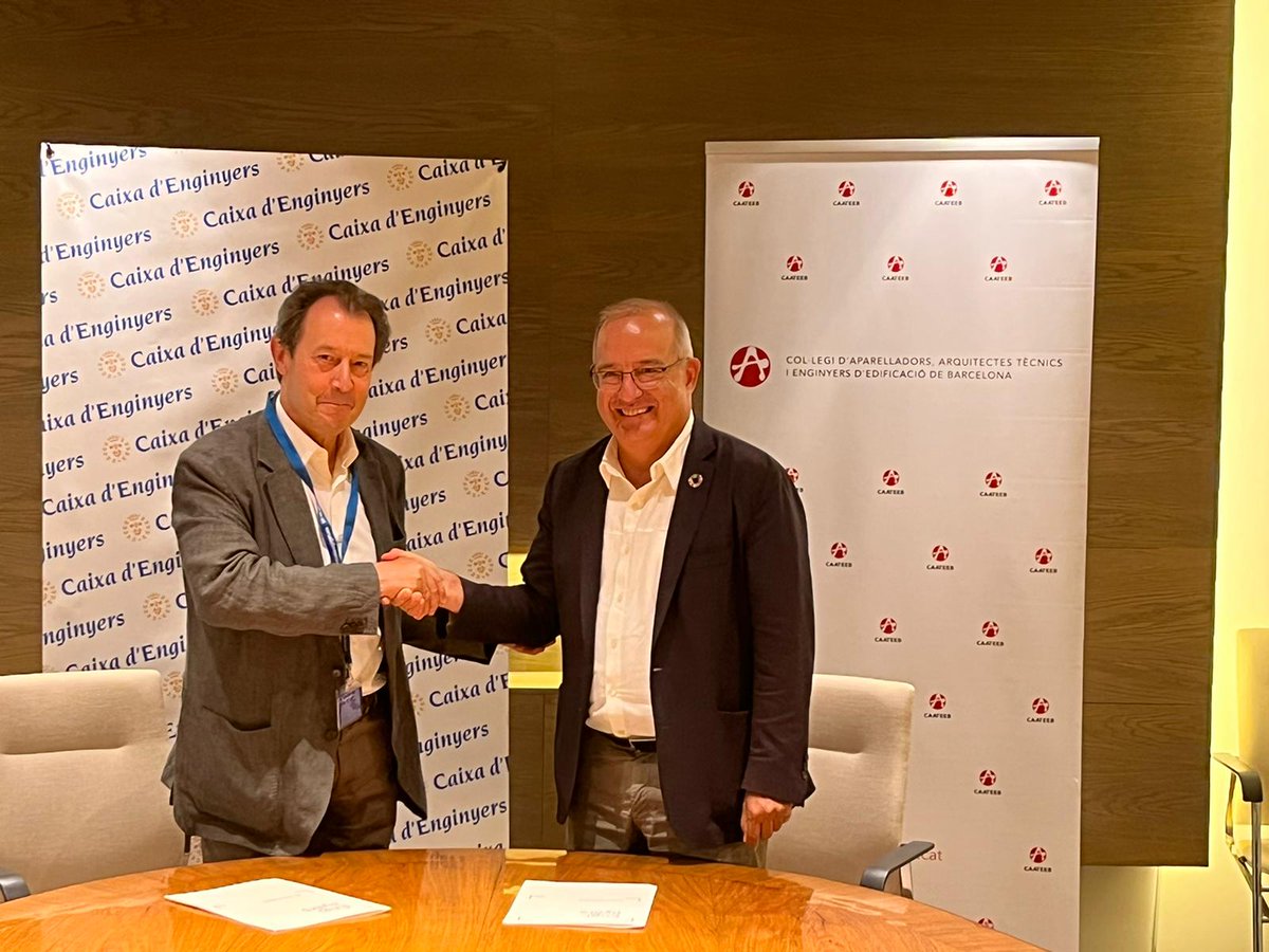 cateb_barcelona's tweet photo. ✍️ Continuant la col·laboració amb la @CaixaEnginyers, avui hem signat un nou conveni amb la finalitat d'oferir productes i realitzar i/o participar en accions organitzades pel #CAATEEB d'interès per als nostres col·legiats i col·legiades https://t.co/tEBufTrUIg
