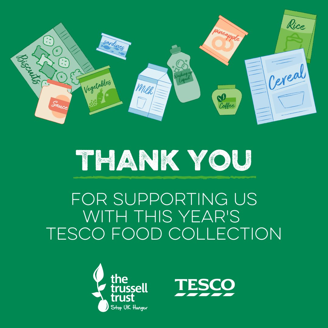 TrafSthFoodbank's tweet photo. It's official...TRAFFORD IS AWESOME!🤩At a time when everyone is feeling the pinch, we are overwhelmed to say we collected 2,112kg of food and over £170 in cash at our Tesco Food Collection in Sale!!! 🥳
A HUGE THANK YOU to all our supporters and volunteers last week💚... https://t.co/RJZMYnZQpD