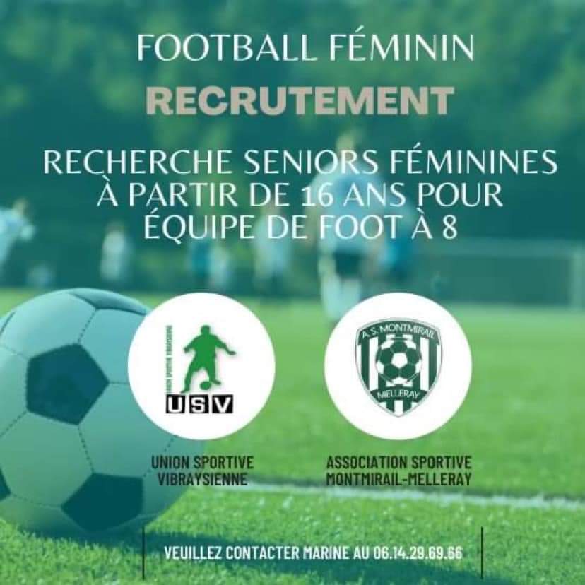 USVibraye's tweet photo. 📝 L'USV recrute !

Senior féminine en recherche d'un club ? N'attendez plus ! 

Vibraye recrute afin de lancer une équipe à 8 avec l'ASMM, rejoignez nous 🤙 https://t.co/yjxvctgrO1