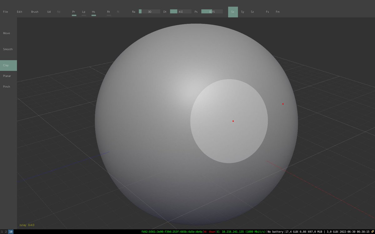 nclaydev's tweet image. I just released the last stable version of my sculpting software project! Please give me your thoughts and feedback! nclay 0.4.1 works on both Linux and Windows. nclay.dev #3D #gamedev #nclay