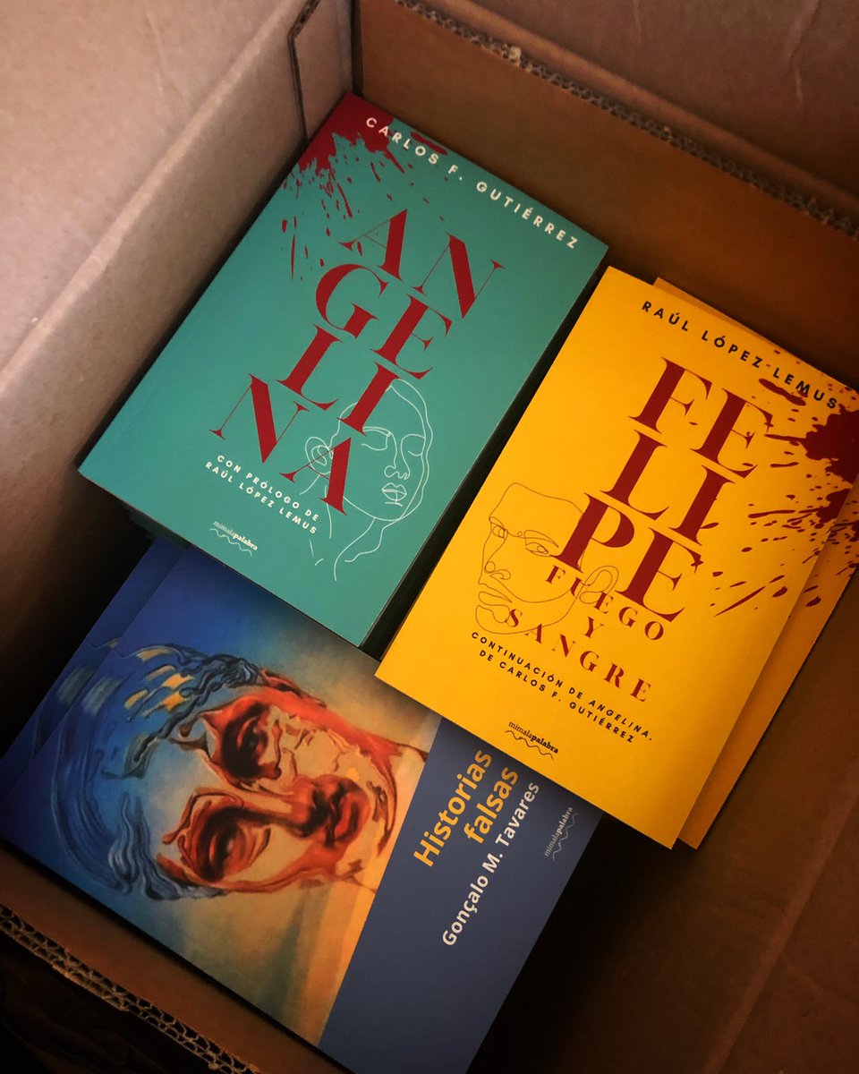 mimalapalabraEd's tweet photo. ¡Por fin!

Recién llegados a Honduras:

#Angelina, de Carlos F. Gutiérrez.
#FelipeFuegoYSangre, de Raúl López Lemus.
#HistoriasFalsas, de Gonçalo M. Tavares.

Disponibles con nosotros y esta tarde también en las librerías @guacamayasbooks y OIM de San Pedro Sula. https://t.co/jSi0KFh4hc