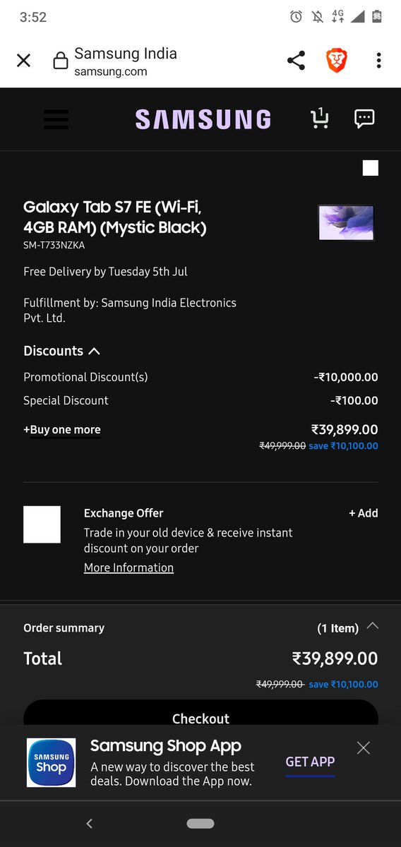_AFEEFUN's tweet photo. @MyUNiDAYS I tried buying Samsung Galaxy Tab S7 FE through your portal being a verified student. The discount shown on 30th June is not being shown now, but the discount days are not over yet!

I really need the discount, pls help mein with this https://t.co/2uTzq9Wn2i