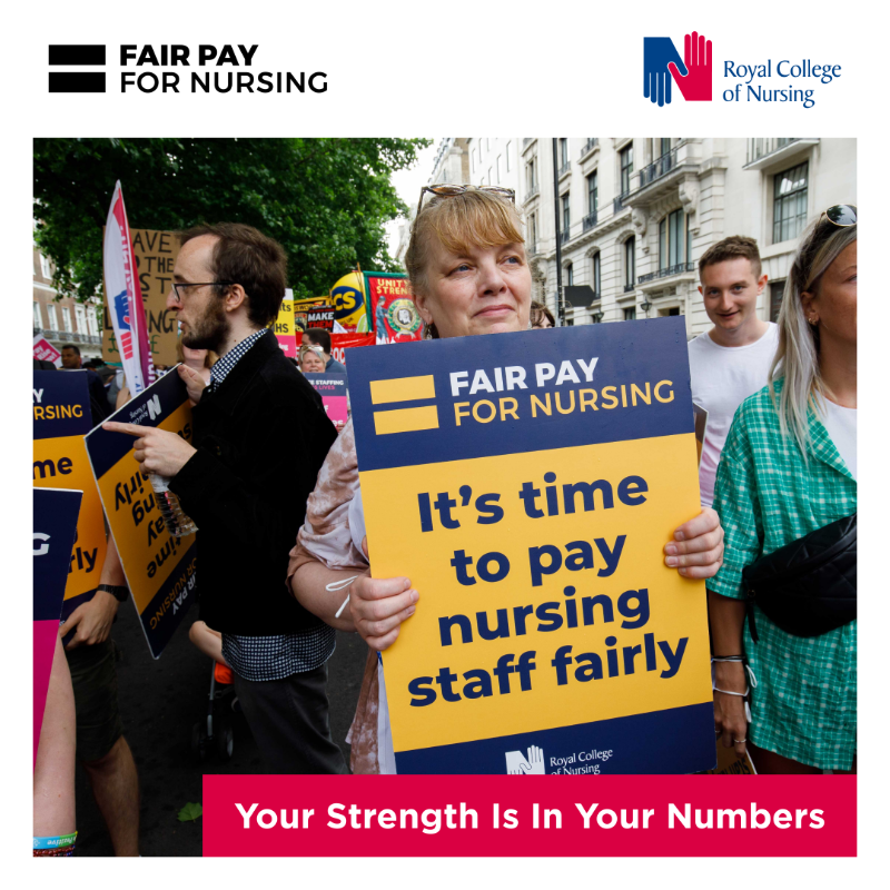 theRCN's tweet photo. The cost of living is spiralling out of control but nursing staff have faced pay cuts for the past decade.  The fight for #FairPayForNursing continues and we can make a difference.