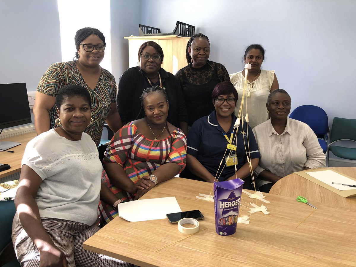 The Marshmallow Challenge! The winning team..enjoying the band 6 away day…lots of sharing &amp; caring ☺️<a href="/OxleasPhysH/">@OxleasPhysH</a> <a href="/mary_titchener/">Mary Titchener RN DN QN 💙</a> <a href="/OxleasNHS/">Oxleas NHS</a>