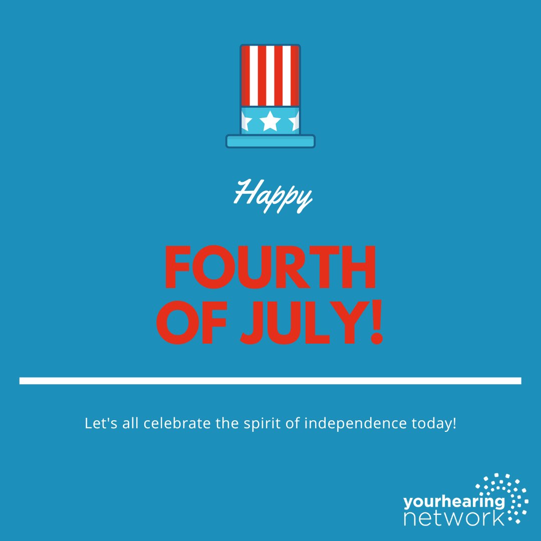 hearing_network's tweet photo. Happy 4th of July to all our amazing customers and employees! We’re taking the day to relax, recharge, and reflect. 

#happyFourthofJuly #july4 #theFourth #independence #freedom https://t.co/CqHviad4V7