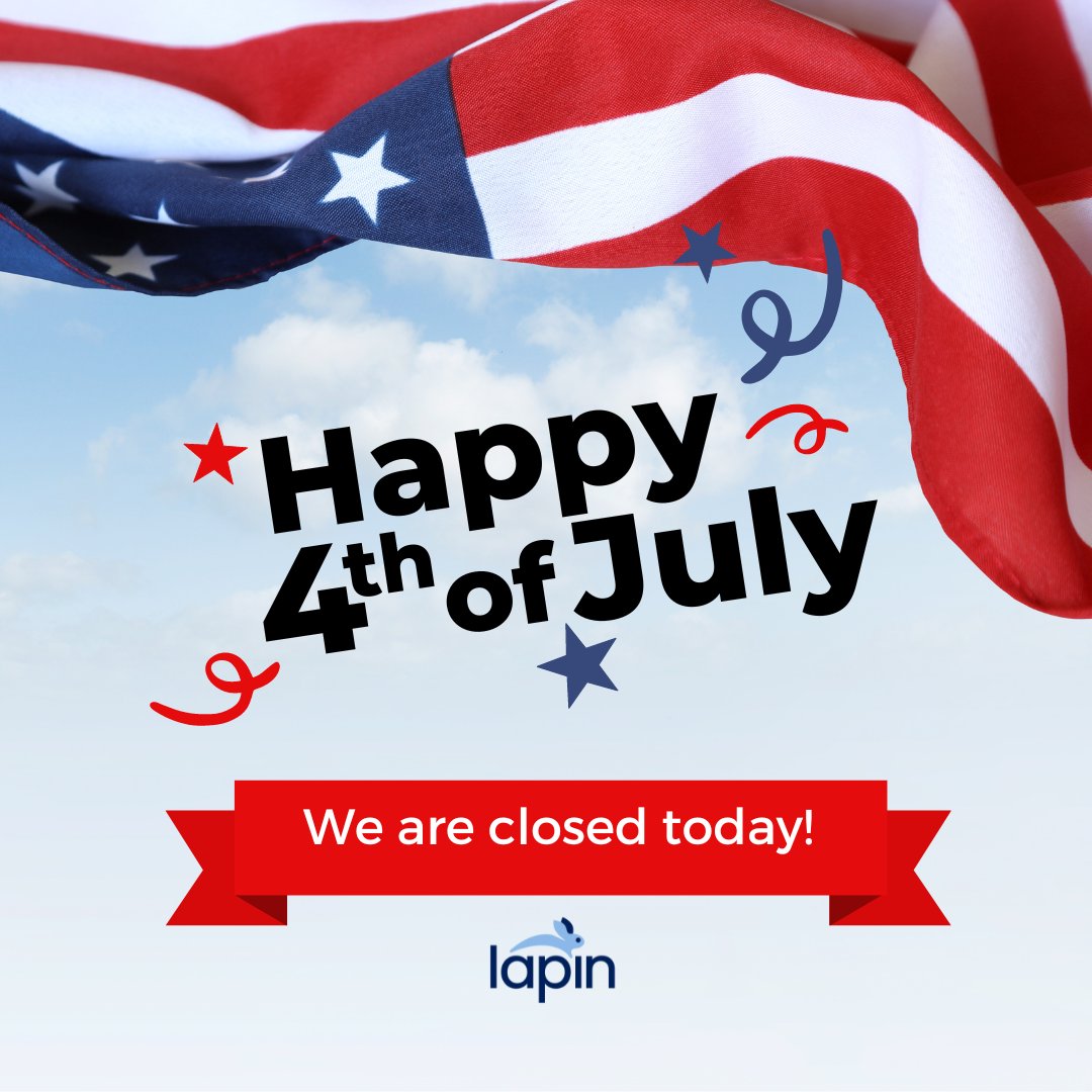 Lapin locations will be closed today in observance of Fourth of July. 🇺🇸

We hope everyone has a fun and safe Independence Day!

#lapinsystems #macrepair #pcrepair