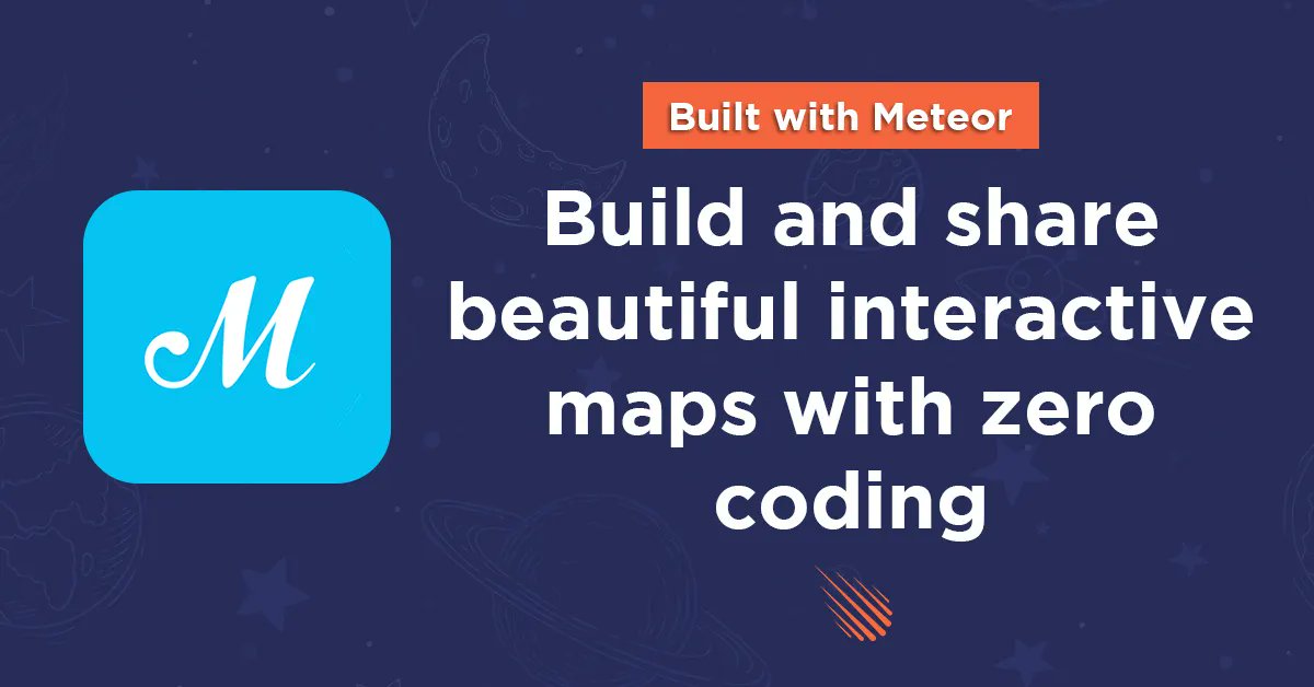 meteorjs's tweet photo. Meteor Spotlight ๐คฉ
Map building made easy. @mapmeapp enables you to create and share beautiful, interactive maps with zero coding, built with Meteor. ๐บ๏ธโ๏ธ
Click the link to learn more: https://t.co/BclKQA5mSI.
#meteorjs #spotlight #mapme #javascript #nodejs https://t.co/R7G6eJd9T9