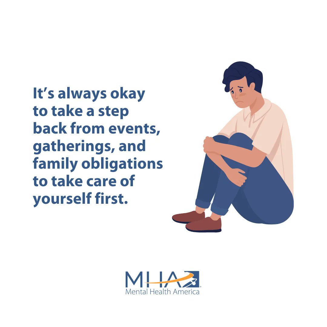 Your feelings about holidays don’t have to be black and white. However you feel today, your #MentalHealthMatters and you are not alone. 💙❤️

Visit mhanational.org/warmlines for a list of available warmlines.

If you are in crisis, text MHA to 741741 or call 1-800-273-8255. 📲