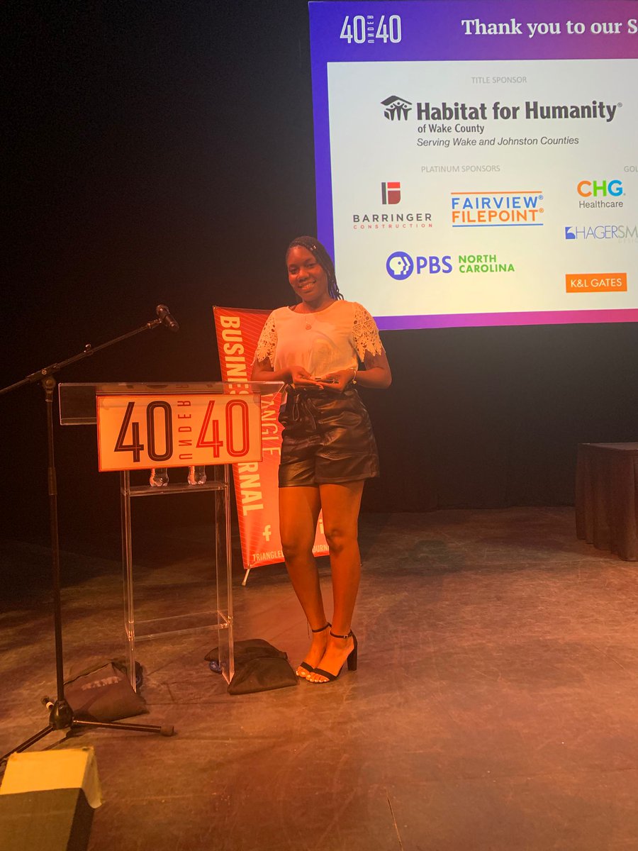 When i was younger i dreamed big but this is nothing short of God's work, to whomever nominated me I'm grateful. God put something in me that i couldn't see and I'm honored to have received the 40 under 40 leadership award from <a href="/TriangleBIZJrnl/">Triangle Business Journal</a> #40u40