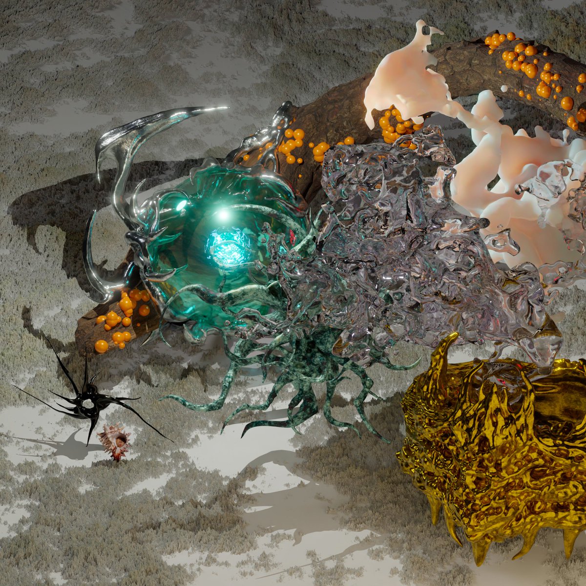 3lo_v's tweet photo. 🦠🦠🦠🦠🦠

#3d #abstractart #biodiversity #Blender3d #blender https://t.co/5SQ9UENmVv