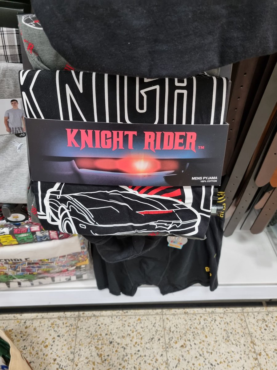 Paul Hague (@sirexercisealot) on Twitter photo 2022-07-04 16:14:44 Knight Rider mens pyjamas in @homebargains Don't see much Knight Rider stuff anywhere! Β£9.99 #homebargains #knightrider Knight Rider mens pyjamas in @homebargains Don't see much Knight Rider stuff anywhere! Β£9.99 #homebargains #knightrider