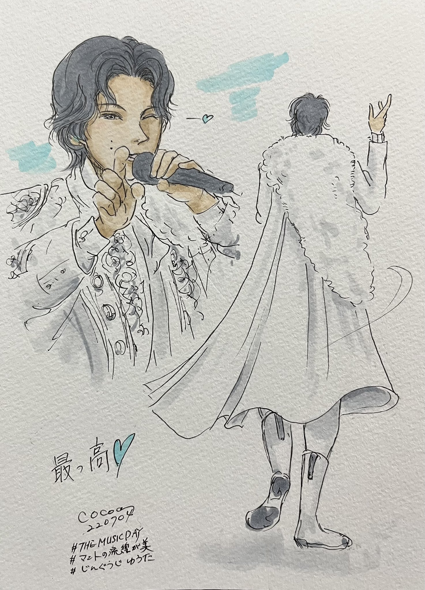 ココアシガレット 我らが王子 後ろ姿も凄く素敵だったんですよ しかし うちのbluray 録画の画質が下がるんですよ 笑 後ろ姿が小さくて細かい部分が見えないんですよ 右側もっと豪華なんですよ でもなびくマントを描いてみたかったんですよ