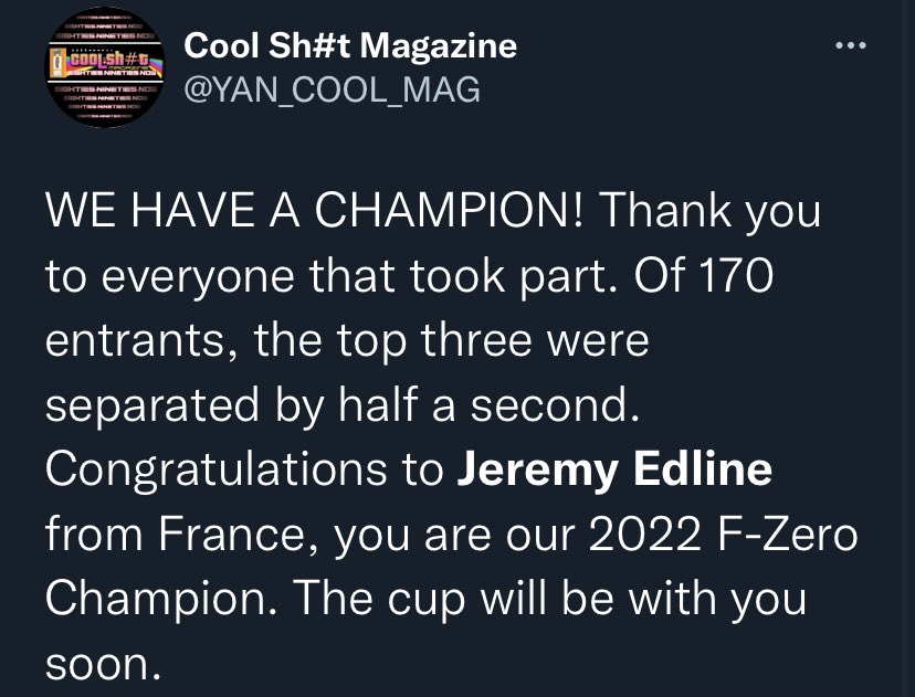 TeamGanamSmk's tweet photo. J’ai reçu mon trophée F Zéro Time Trial  🏆👍😎 https://t.co/HTisuriS1b