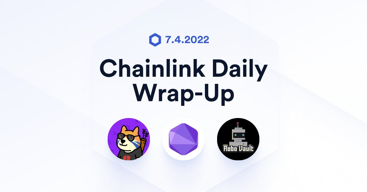 ⬡ DAILY WRAP-UP ⬡ 

⛓️ Integrations across #Avalanche, #BNBChain, and #Polygon ⛓️

• <a href="/DogeChampions/">$DVT & Doge Champions NFT 🐶</a> | VRF + Keepers | Fair #NFT mints and automated GameFi tournaments
• <a href="/Meshswap_Fi/">Meshswap</a> | CPF | Secure leveraged yield farming
• @robo_vault | CPF | Automatic debt ratio adjustments