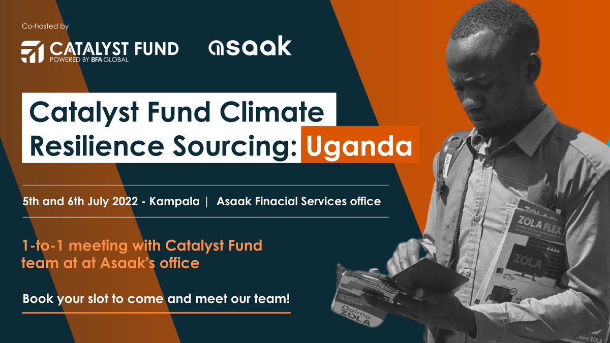 Maxime Bayen (@maxbayen) on Twitter photo Looking to fund & support Ugandan 🇺🇬 startups tackling #climate adaptation
Our team, represented by <a href="/EngJaysonRai/">Jayson Rai</a> is in Kampala this week.
If you are a climate resilience startup, come meet him & share your pitch.
👉Book a 1-to-1 meeting now: calendly.com/jnyae15/15min?… Looking to fund & support Ugandan 🇺🇬 startups tackling #climate adaptation
Our team, represented by <a href="/EngJaysonRai/">Jayson Rai</a> is in Kampala this week.
If you are a climate resilience startup, come meet him & share your pitch.
👉Book a 1-to-1 meeting now: calendly.com/jnyae15/15min?…