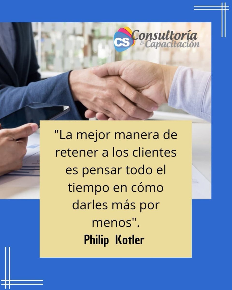 CSconsultoriaRD's tweet photo. "La mejor manera de retener a los clientes es pensar todo el tiempo en cómo darles más por menos.
La tarea de la empresa consiste en examinar sus costos y desempeños en cada una de las actividades que crean valor, y buscar formas de mejorarlas. https://t.co/qvyqeahiZH