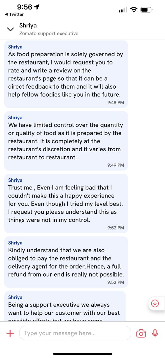 rtrnaseem's tweet photo. P.S. Order from @zomato was stale and thrown in dustbin. The chat support could only send copy paste template messages and not really help. @zomatocare #food https://t.co/8WcE6z2pVc