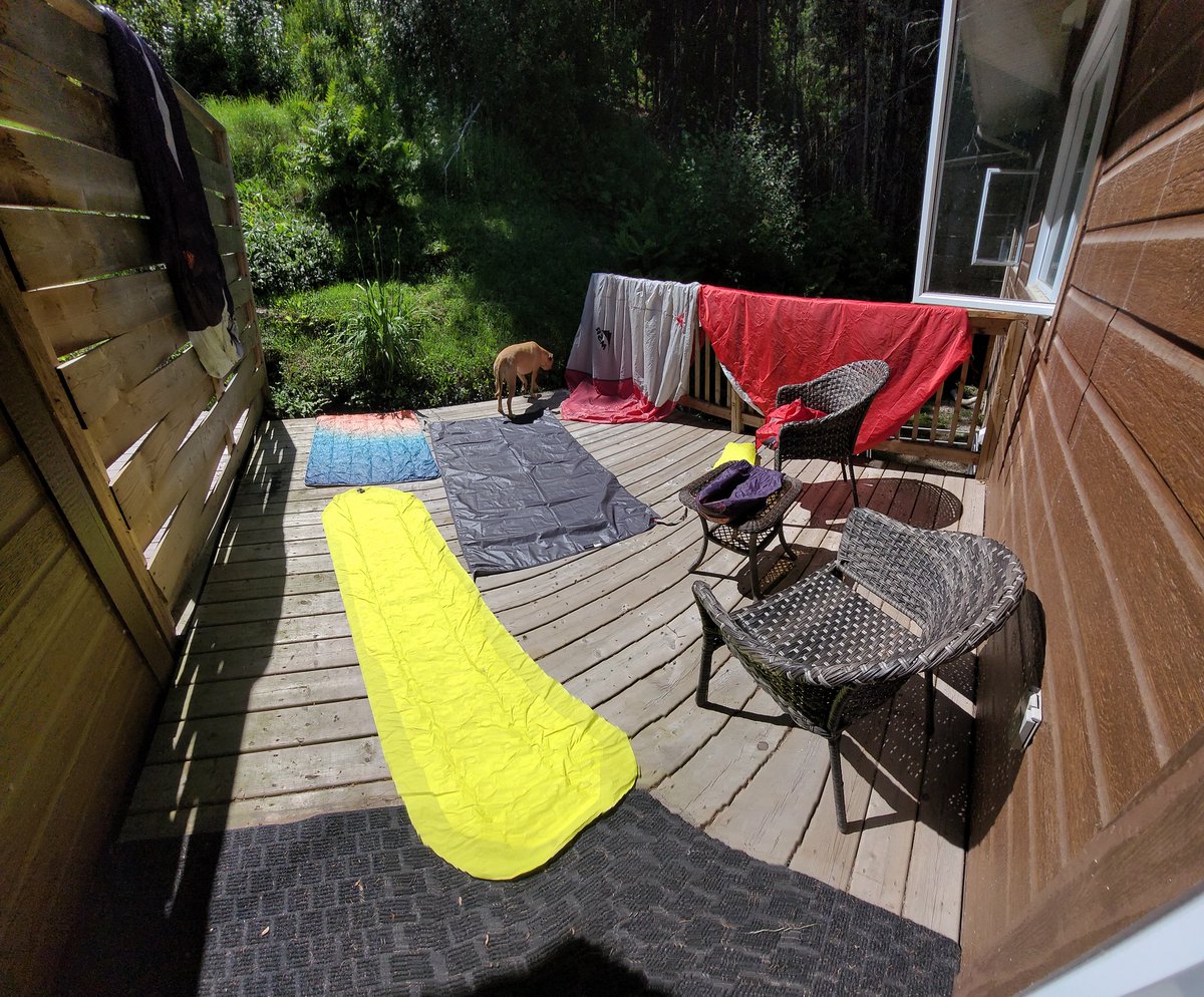 Camping: 
Step 1: Pack everything that you need
Step 2: Camp and use all your gear
Step 3: Pack up camp
Step 4: Unpack everything at home to dry out
Step 5: Put everything away again.

#camping #dogsoftwitter #twitterdogcommunity #campingwithdogs