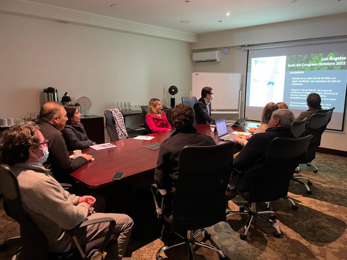 HotelerosChile's tweet photo. Hoy nuestro directorio ejecutivo y GG, junto a #CONTUR Biobío A.G, @SernaturBioBio y @concepcbureau se encuentra en reunión de coordinación del próximo #XIIICongresoHotelero a realizarse en noviembre 2022, en la ciudad de Los Ángeles. https://t.co/DFlsrY3n6Y
