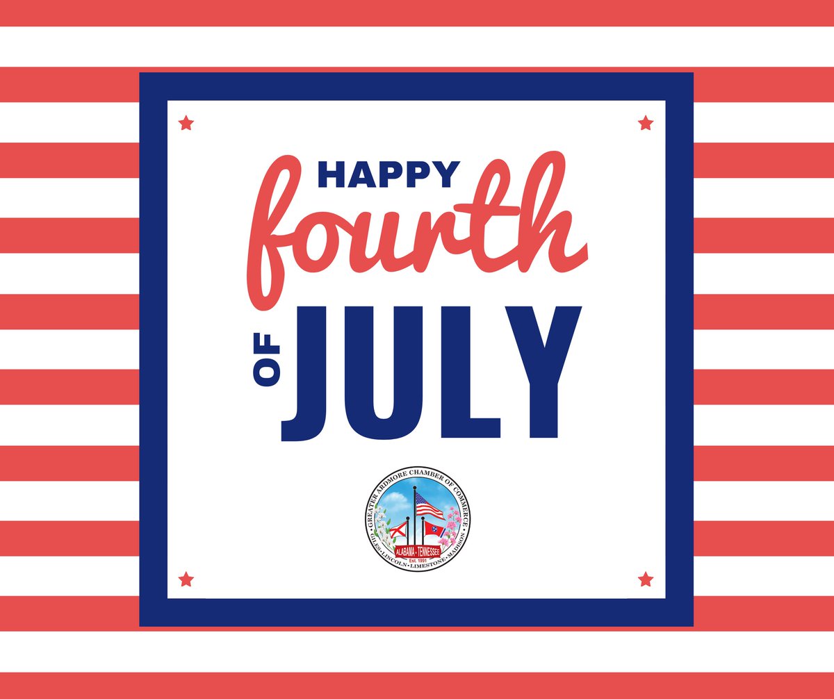 Happy #4thofJuly from the Greater Ardmore Chamber! 🇺🇸

#ArdmoreAlabama #ArdmoreTennessee #IndependenceDay #USA
