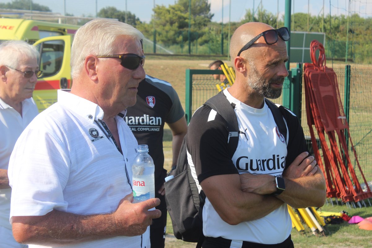 RotherhamUnited's tweet photo. 🇭🇷| Millers Chairman Tony Stewart checks in on training this evening.

He revealed that the recruitment wheel hasn't stopped turning despite the team being out in Croatia. 

Interview to follow later...

#rufc | #ForeverTogetherForeverProud https://t.co/DTjshi02lY