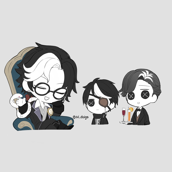 これは最初のPV見たとき、この家もしかして使用人(?)も髪白いんです!?って思って描いてたやつ 