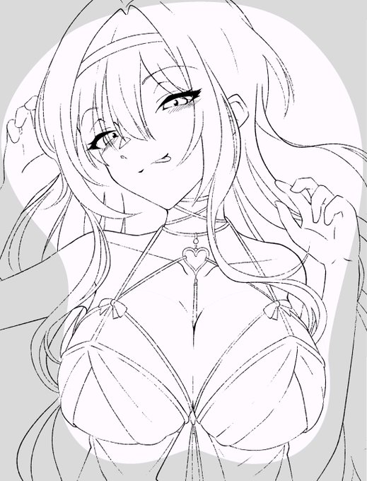 便乗78日目
OPマウスパッドちとせ嬢 線画
#100日チャレンジ 