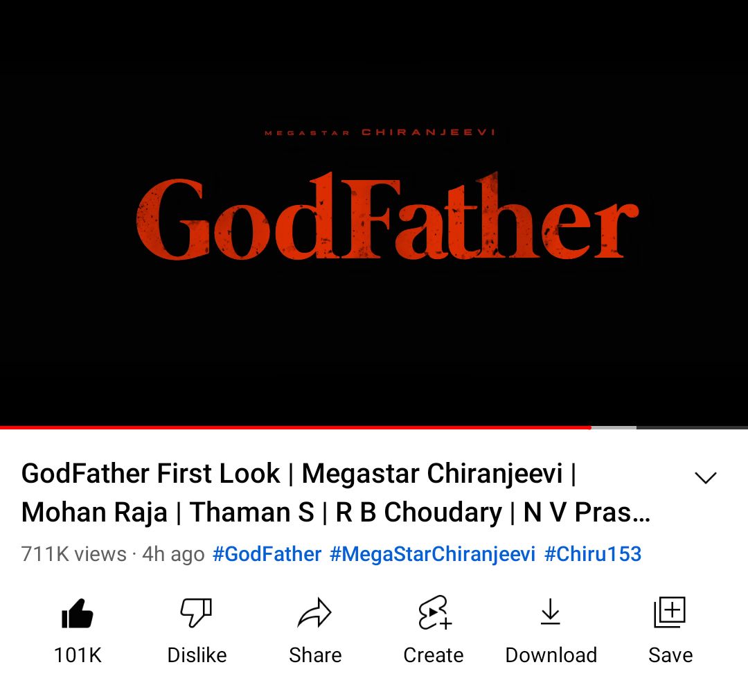 #GodFatherFirstLook video crossed 100k+ likes on YouTube 💥💥🔥

🔗 : youtu.be/Pkf_o5A2N3g