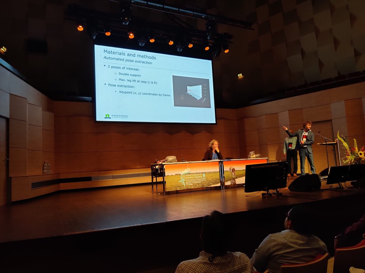 Joined the very interesting talk of <a href="/istvanfodor_/">István Fodor</a> on "Automated estimation of pose features in broilers using computervision" at <a href="/wcgalp2022/">WCGALP2022</a>! #Livestock #Computervision #Broilers