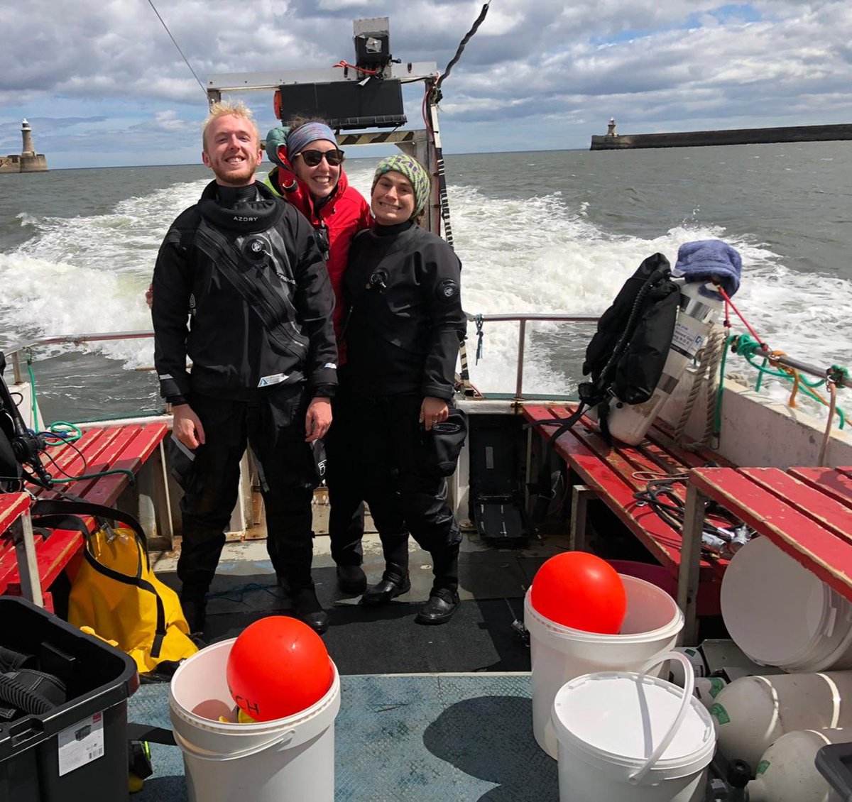 First day of PhD data collection on North East shipwrecks complete! Do wrecks form a resilient ecological network for marine life in the North Sea? Stay tuned to find out @PriestRJ @hannahsearp @clare_fitz @NCLDoveMarine